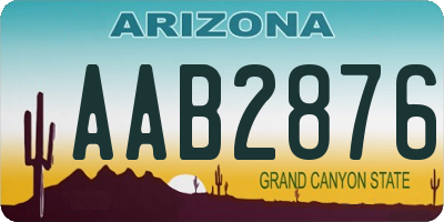 AZ license plate AAB2876