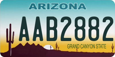 AZ license plate AAB2882