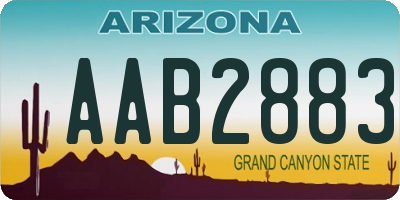 AZ license plate AAB2883