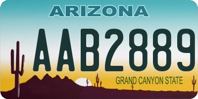 AZ license plate AAB2889