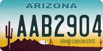 AZ license plate AAB2904