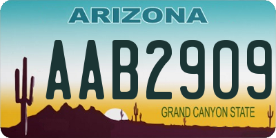 AZ license plate AAB2909