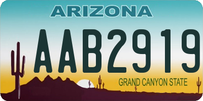 AZ license plate AAB2919