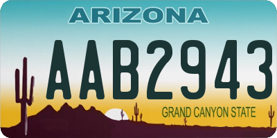 AZ license plate AAB2943