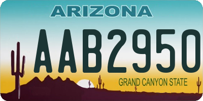 AZ license plate AAB2950