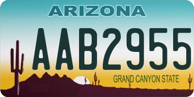 AZ license plate AAB2955