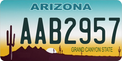 AZ license plate AAB2957