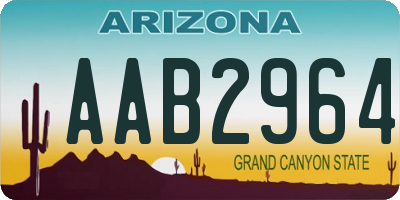 AZ license plate AAB2964