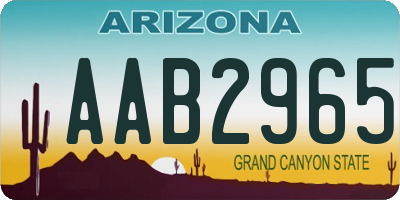 AZ license plate AAB2965