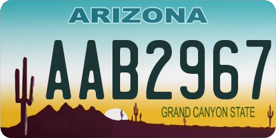 AZ license plate AAB2967