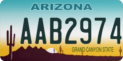 AZ license plate AAB2974