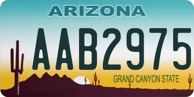 AZ license plate AAB2975
