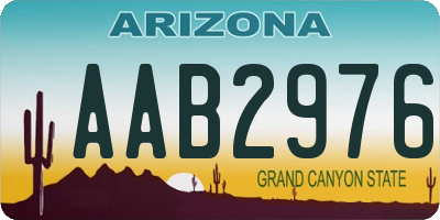 AZ license plate AAB2976