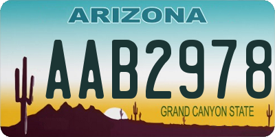 AZ license plate AAB2978