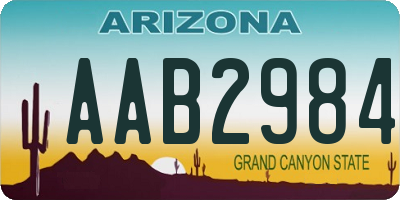 AZ license plate AAB2984