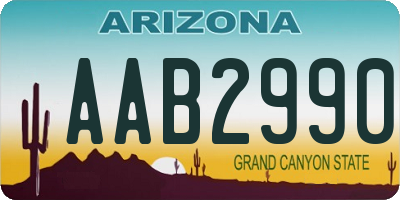 AZ license plate AAB2990