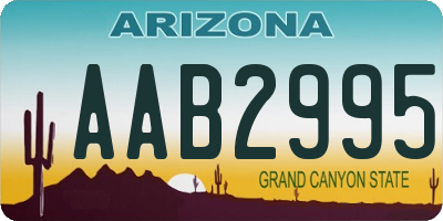 AZ license plate AAB2995