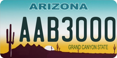 AZ license plate AAB3000