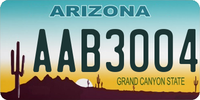 AZ license plate AAB3004