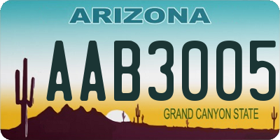 AZ license plate AAB3005