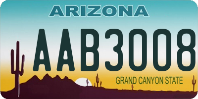 AZ license plate AAB3008