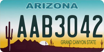 AZ license plate AAB3042