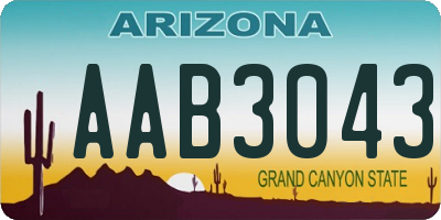 AZ license plate AAB3043