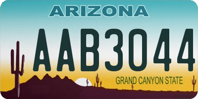 AZ license plate AAB3044