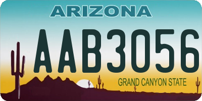 AZ license plate AAB3056