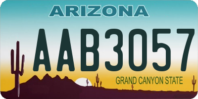 AZ license plate AAB3057