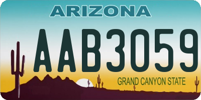 AZ license plate AAB3059