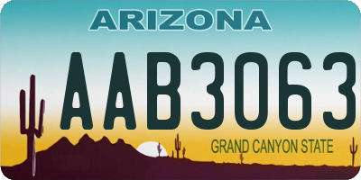 AZ license plate AAB3063