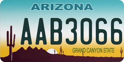 AZ license plate AAB3066