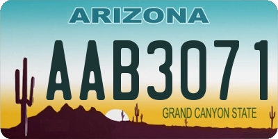 AZ license plate AAB3071