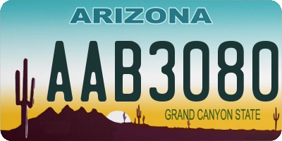 AZ license plate AAB3080