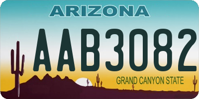 AZ license plate AAB3082