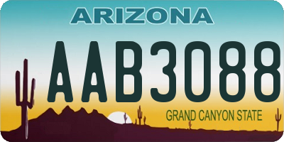 AZ license plate AAB3088