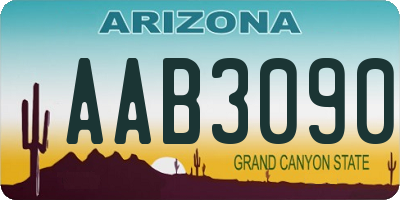AZ license plate AAB3090