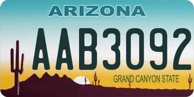 AZ license plate AAB3092