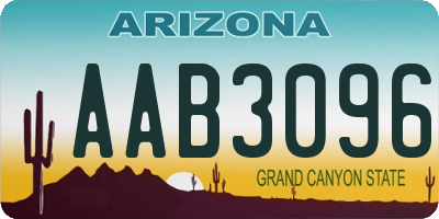AZ license plate AAB3096
