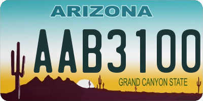 AZ license plate AAB3100