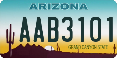 AZ license plate AAB3101