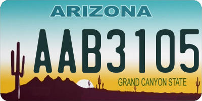 AZ license plate AAB3105