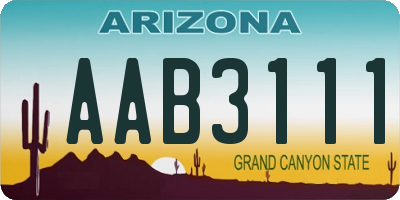 AZ license plate AAB3111