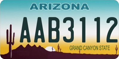 AZ license plate AAB3112