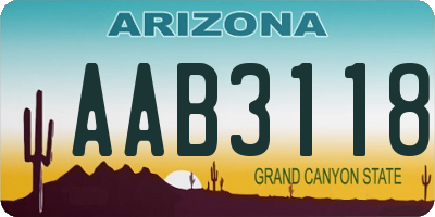 AZ license plate AAB3118