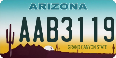 AZ license plate AAB3119