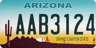 AZ license plate AAB3124