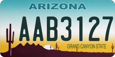 AZ license plate AAB3127