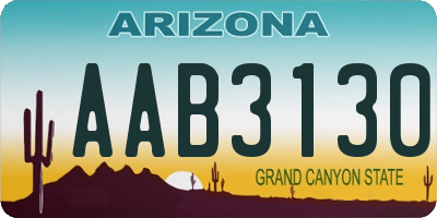 AZ license plate AAB3130